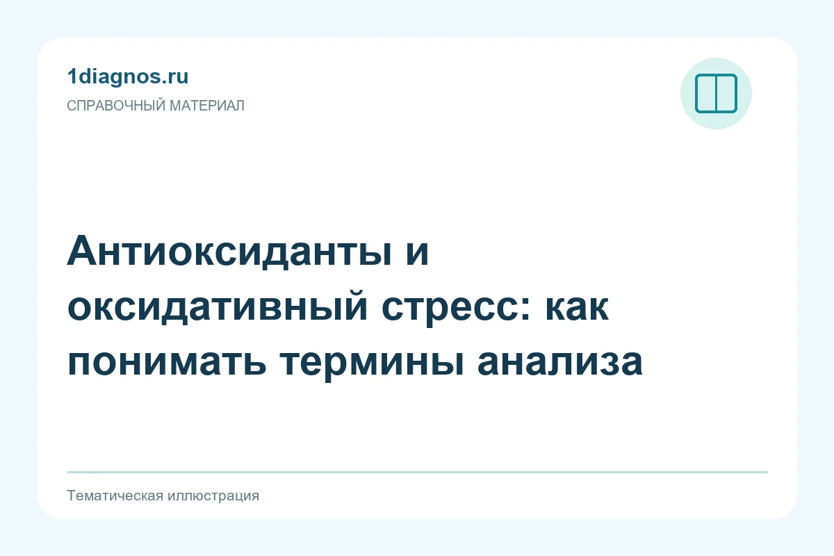 Антиоксиданты и оксидативный стресс: как понимать термины анализа — тематическая иллюстрация