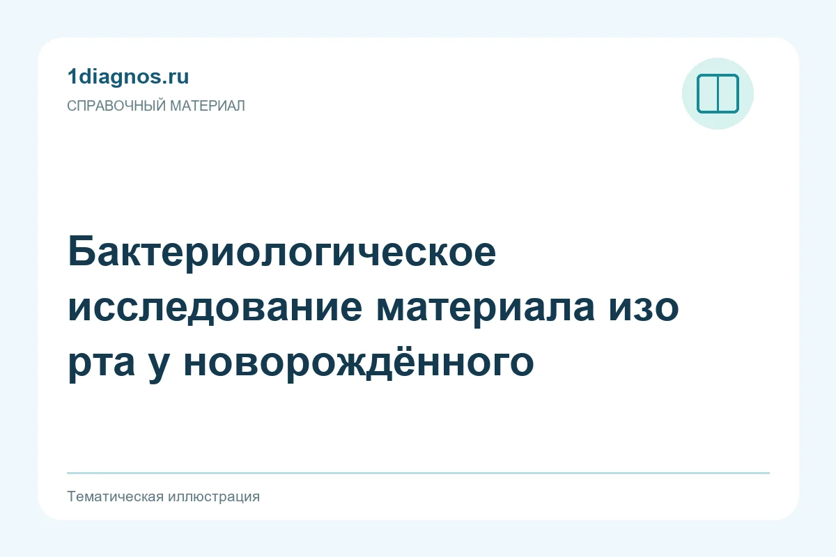 Бактериологическое исследование материала изо рта у новорождённого — тематическая иллюстрация